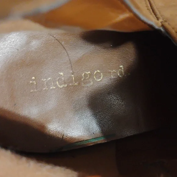 Indigo Brown Ankle Boots with Floral Embroidery - Picture 5 of 9